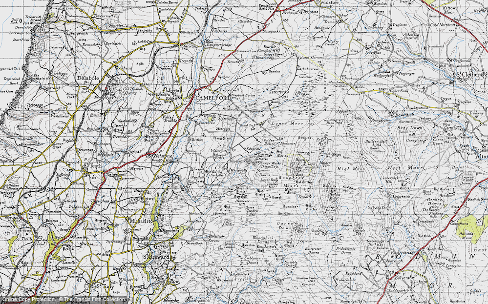Old Map of Historic Map covering Lower Moor in 1946