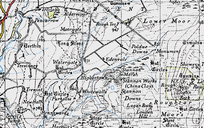 Old map of Lower Moor in 1946