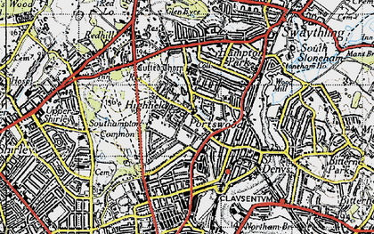 Old map of Highfield in 1945
