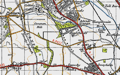 Old map of Highfields in 1947