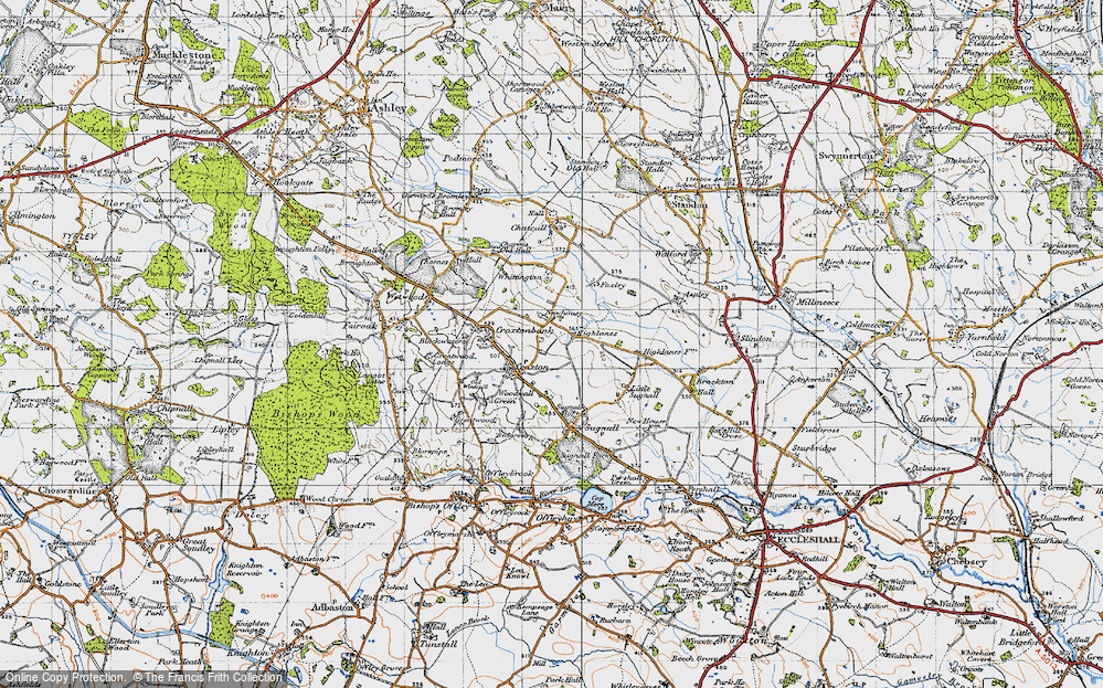 Old Map of Highlanes, 1946 in 1946