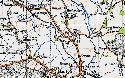 Old map of Highleadon in 1947