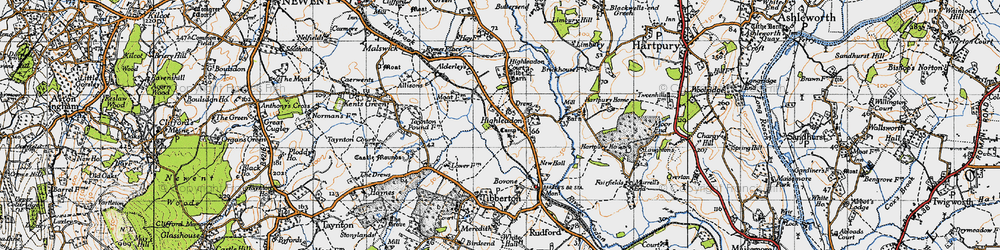 Old map of Highleadon in 1947