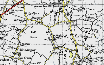 Old map of Highleigh in 1945