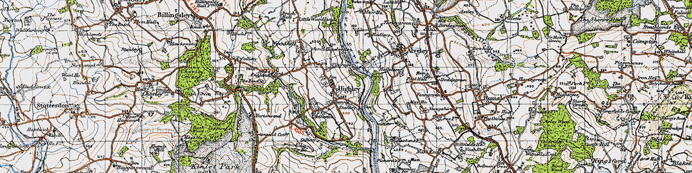 Old map of Highley in 1947