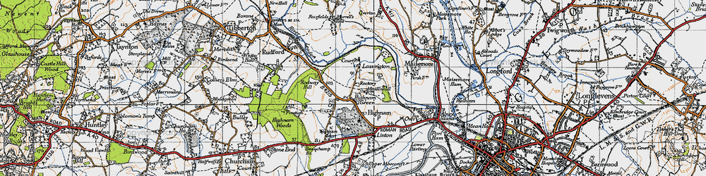 Old map of Lassington in 1947
