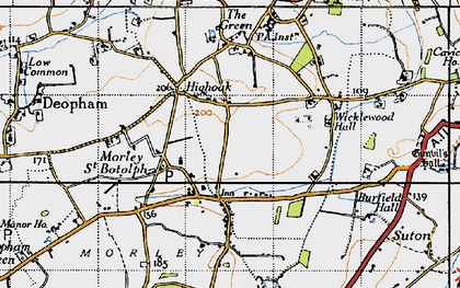 Old map of Highoak in 1946