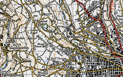 Old map of Highroad Well Moor in 1947