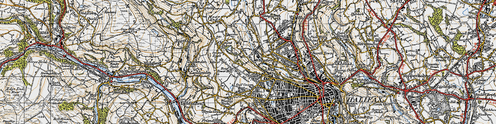 Old map of Ovenden Wood in 1947