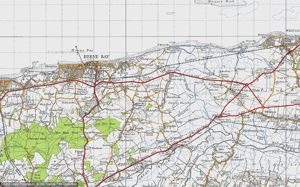 Old Map of Highstead, 1947 in 1947