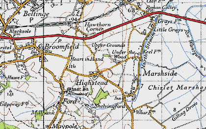 Old map of Highstead in 1947