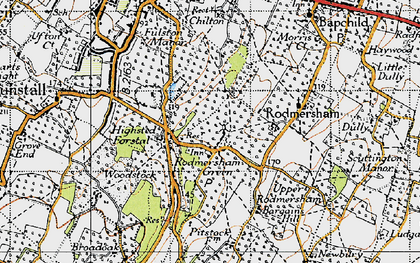 Old map of Highsted in 1946