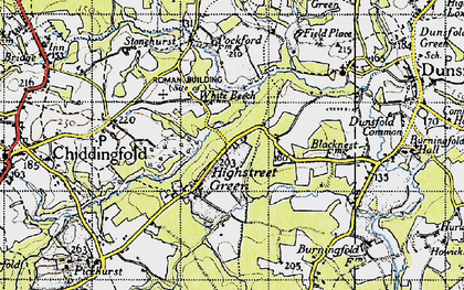 Old map of Highstreet Green in 1940