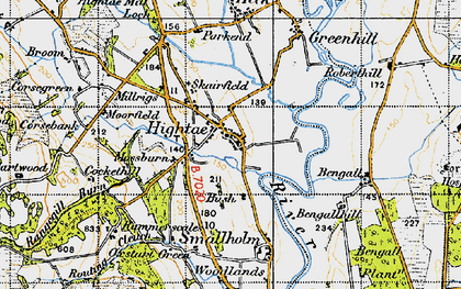 Old map of Hightae in 1947