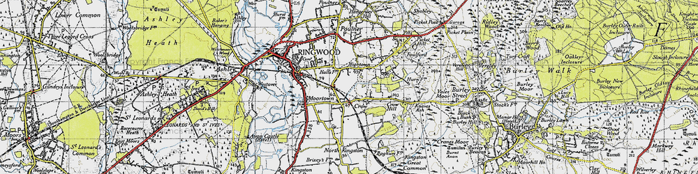 Old map of Hightown in 1940