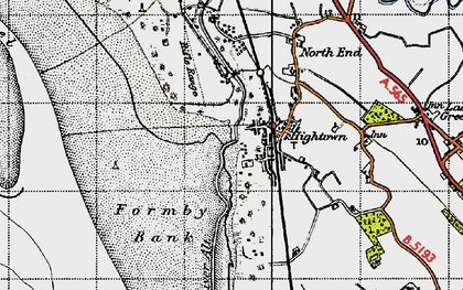 Old map of Hightown in 1947