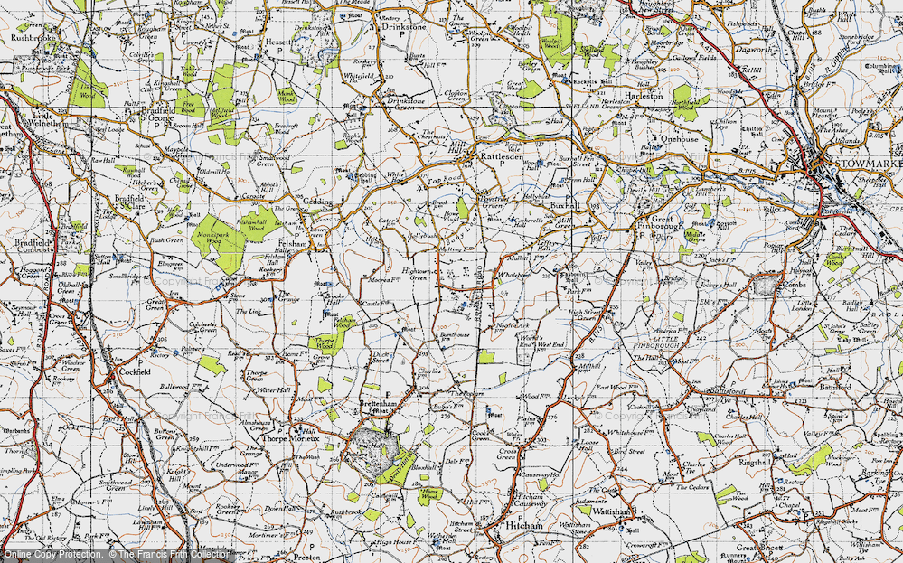 Old Map of Hightown Green, 1946 in 1946