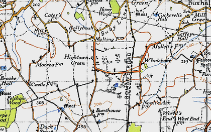 Old map of Hightown Green in 1946