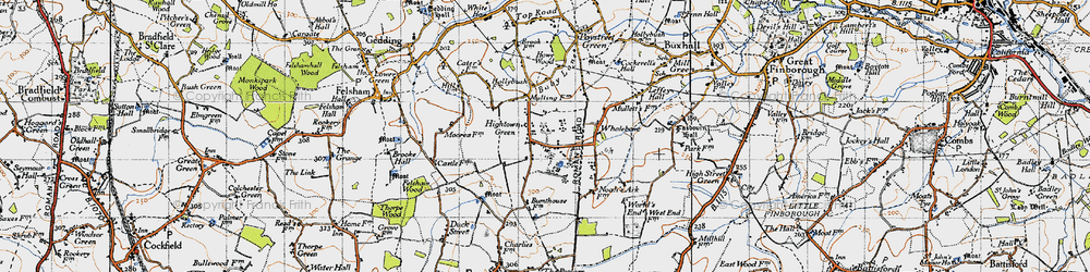Old map of Hightown Green in 1946