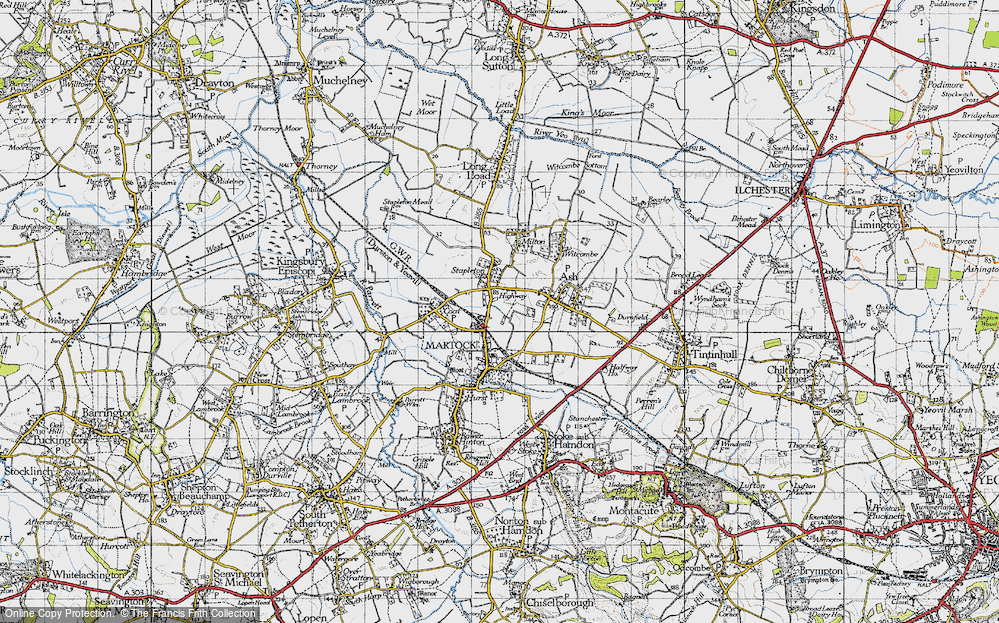 Old Map of Highway, 1945 in 1945