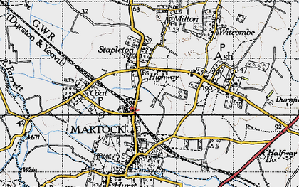 Old map of Highway in 1945
