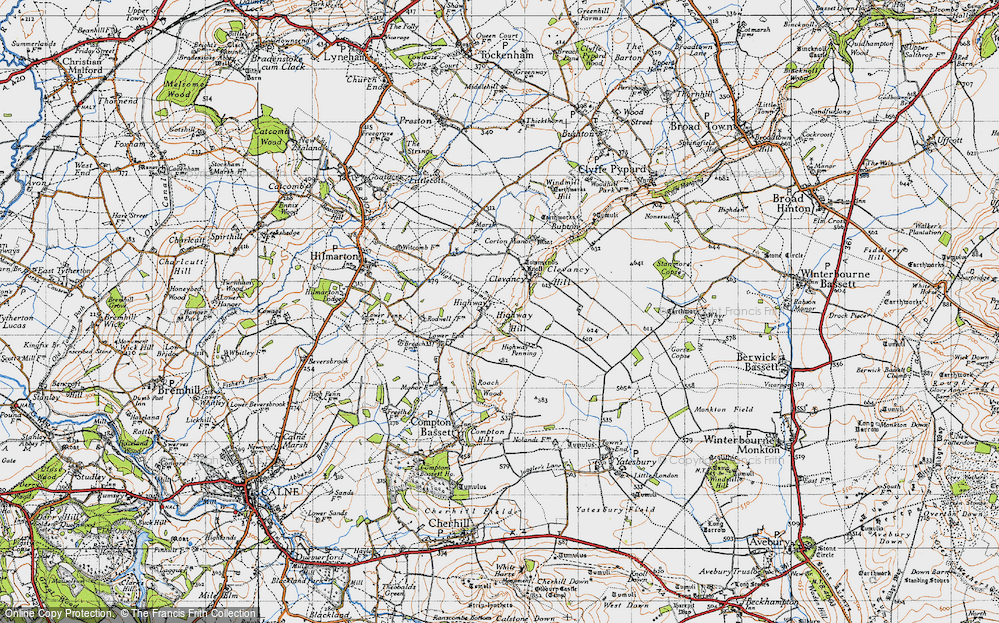 Old Map of Highway, 1947 in 1947