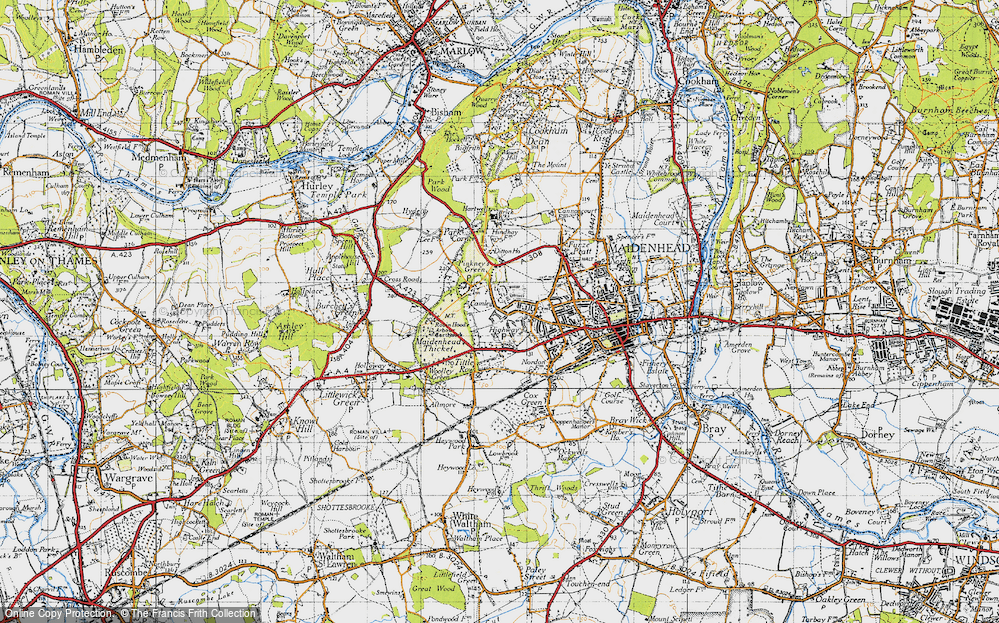 Old Map of Highway, 1947 in 1947