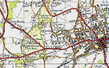 Old map of Highway in 1947
