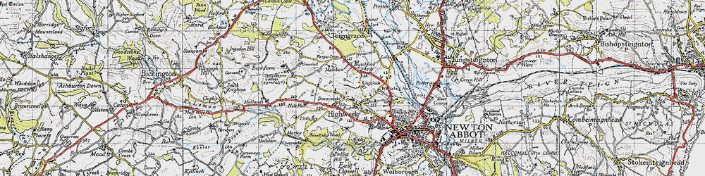 Old map of Highweek in 1946