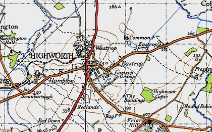 Old map of Highworth in 1947