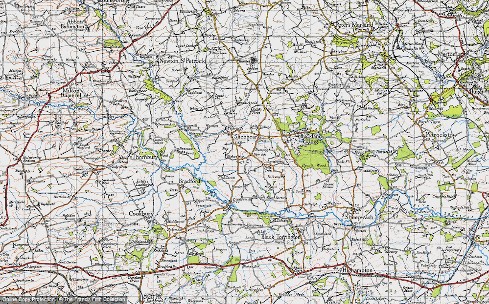 Old Map of Highworthy, 1946 in 1946