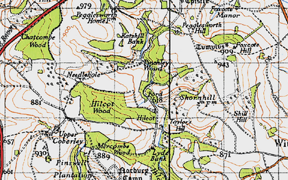 Old map of Hilcot in 1946