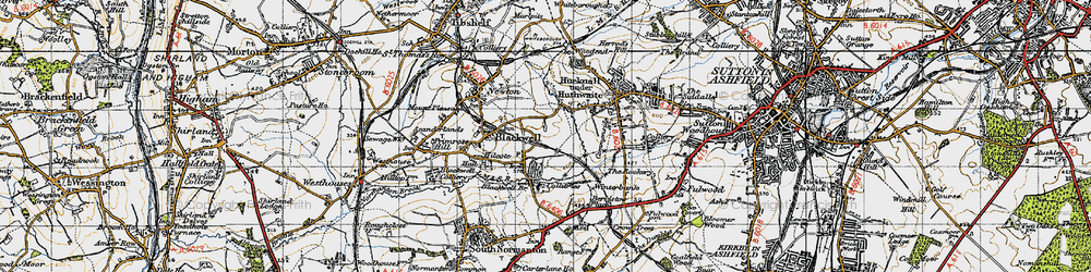 Old map of Hilcote in 1947