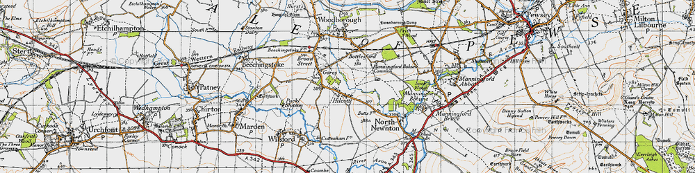 Old map of Hilcott in 1940