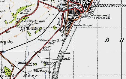Old map of Hilderthorpe in 1947