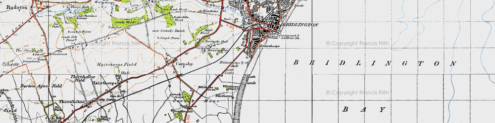 Old map of Hilderthorpe in 1947