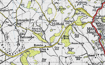Old map of Hilfield in 1945