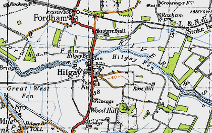 Old map of Hilgay in 1946