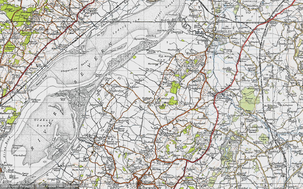 Old Map of Hill, 1946 in 1946