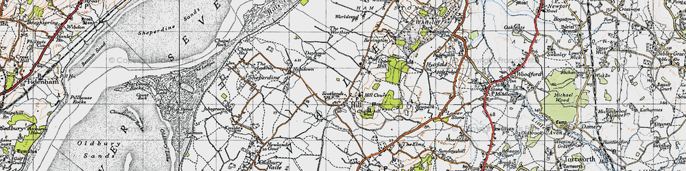 Old map of Hill in 1946