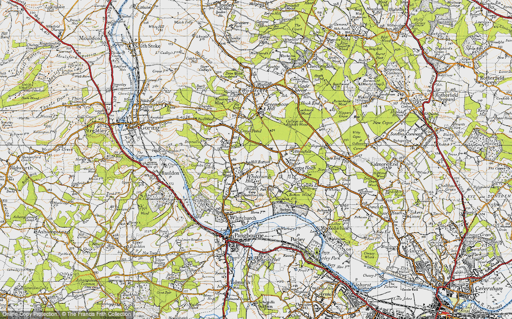 Old Map of Hill Bottom, 1947 in 1947