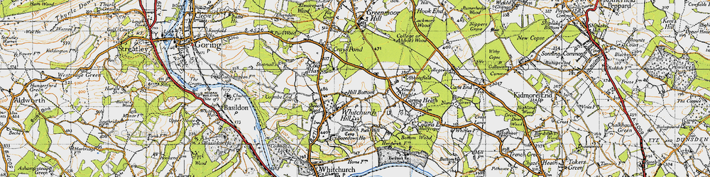 Old map of Hill Bottom in 1947