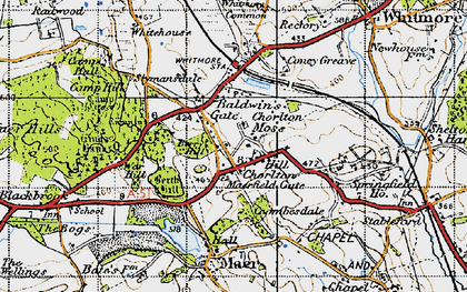 Old map of Hill Chorlton in 1946