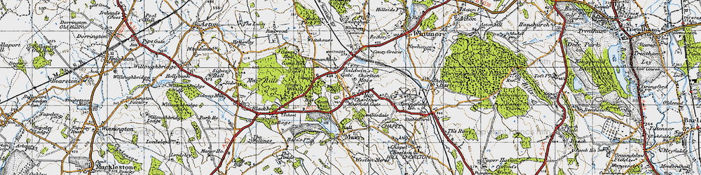 Old map of Hill Chorlton in 1946