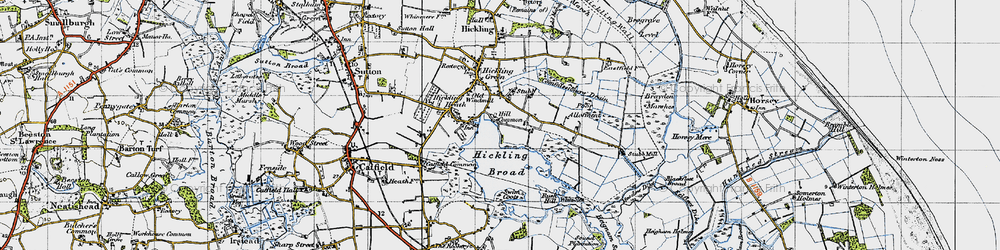 Old map of Hill Common in 1945