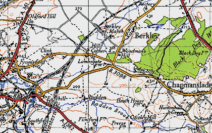 Old map of Hill Corner in 1946