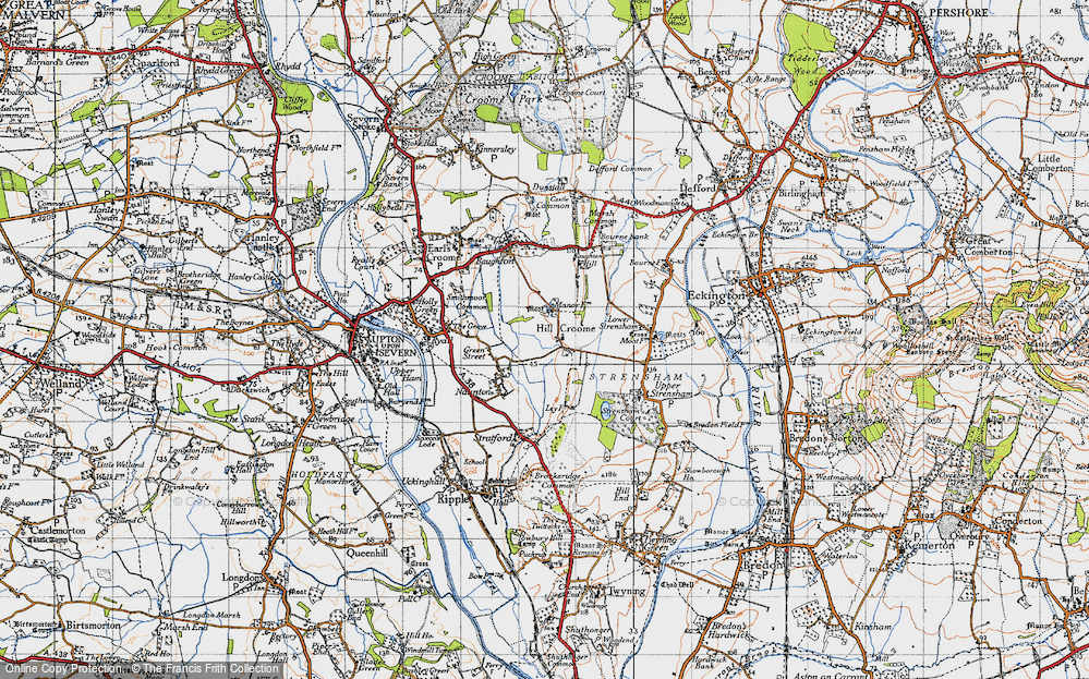 Old Map of Hill Croome, 1947 in 1947