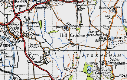 Old map of Hill Croome in 1947