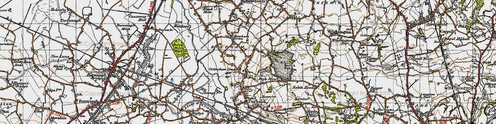 Old map of Hill Dale in 1947