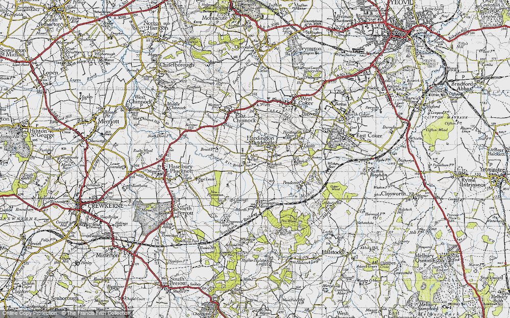 Old Map of Historic Map covering Britton House Stud in 1945